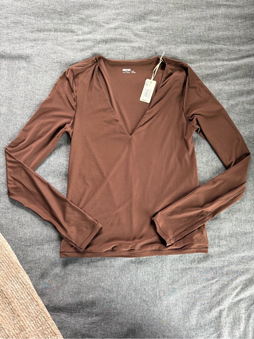 NWT Aerie Long-Sleeve Smoothez Top in Brown